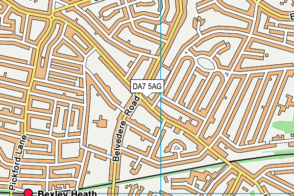 DA7 5AG map - OS VectorMap District (Ordnance Survey)