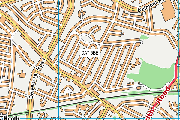 DA7 5BE map - OS VectorMap District (Ordnance Survey)
