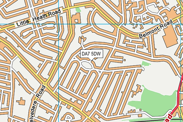 DA7 5DW map - OS VectorMap District (Ordnance Survey)