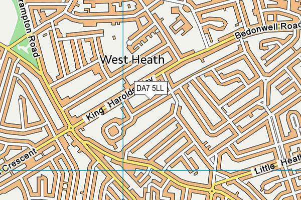 DA7 5LL map - OS VectorMap District (Ordnance Survey)