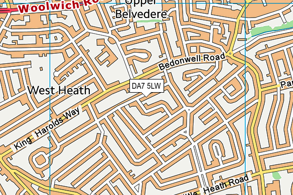 DA7 5LW map - OS VectorMap District (Ordnance Survey)