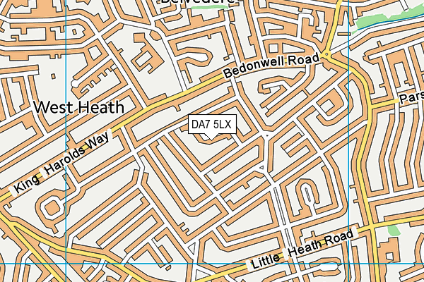 DA7 5LX map - OS VectorMap District (Ordnance Survey)