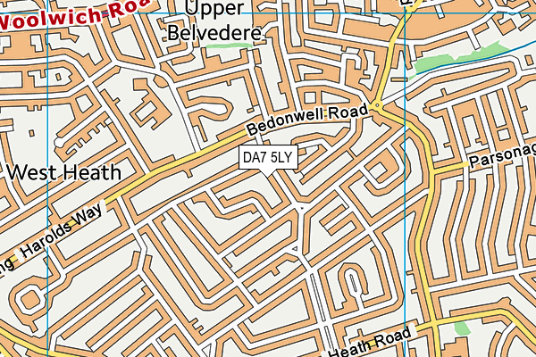 DA7 5LY map - OS VectorMap District (Ordnance Survey)