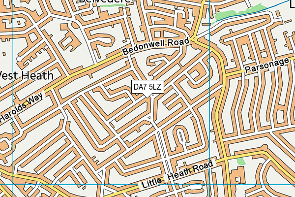 DA7 5LZ map - OS VectorMap District (Ordnance Survey)