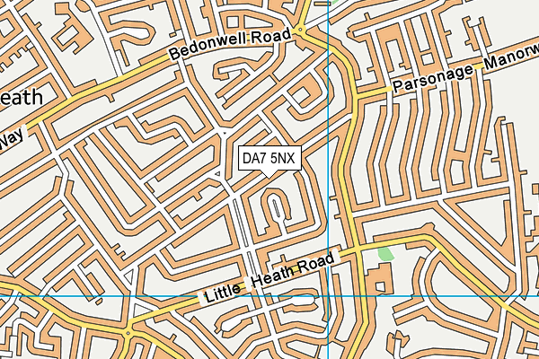 DA7 5NX map - OS VectorMap District (Ordnance Survey)