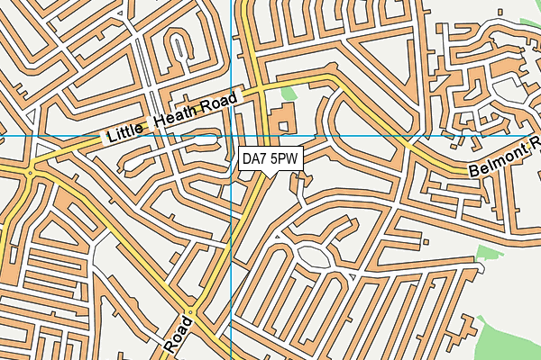 DA7 5PW map - OS VectorMap District (Ordnance Survey)