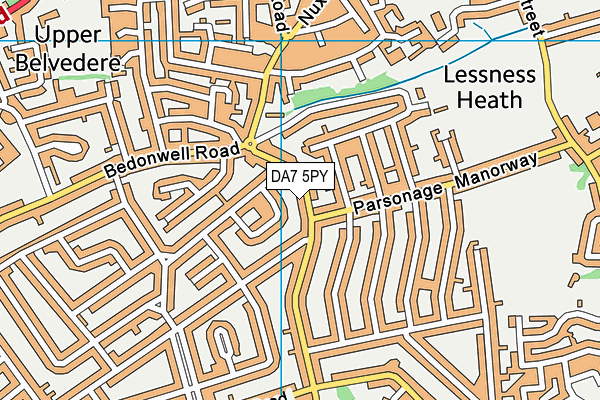 DA7 5PY map - OS VectorMap District (Ordnance Survey)