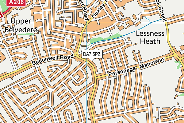 DA7 5PZ map - OS VectorMap District (Ordnance Survey)