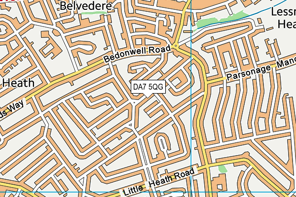 DA7 5QG map - OS VectorMap District (Ordnance Survey)