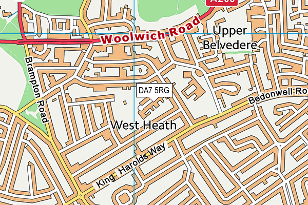 West Heath Recreation Ground map (DA7 5RG) - OS VectorMap District (Ordnance Survey)