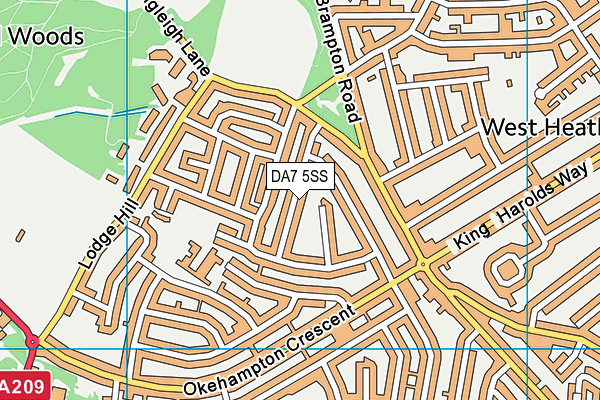 DA7 5SS map - OS VectorMap District (Ordnance Survey)