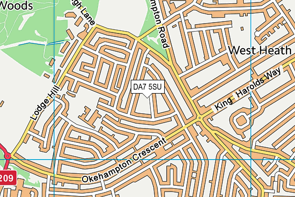 DA7 5SU map - OS VectorMap District (Ordnance Survey)