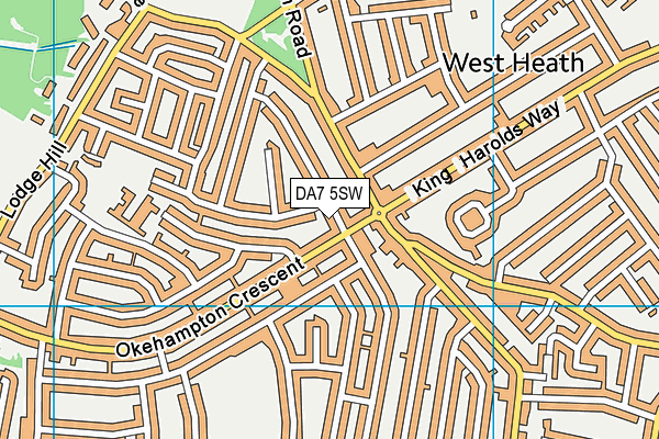DA7 5SW map - OS VectorMap District (Ordnance Survey)