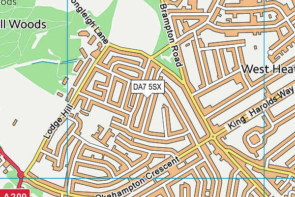 DA7 5SX map - OS VectorMap District (Ordnance Survey)