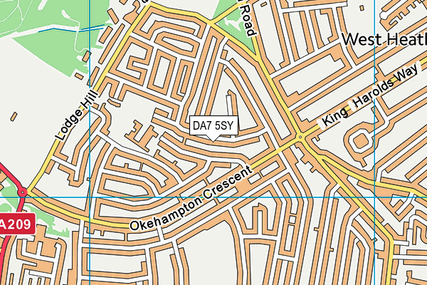 DA7 5SY map - OS VectorMap District (Ordnance Survey)