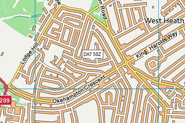 DA7 5SZ map - OS VectorMap District (Ordnance Survey)