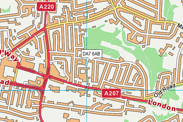 DA7 6AB map - OS VectorMap District (Ordnance Survey)