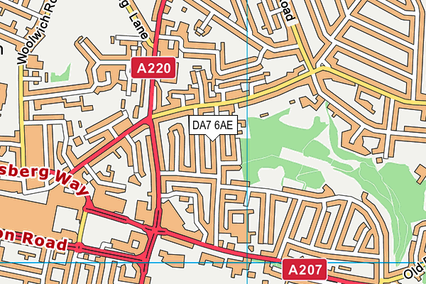DA7 6AE map - OS VectorMap District (Ordnance Survey)