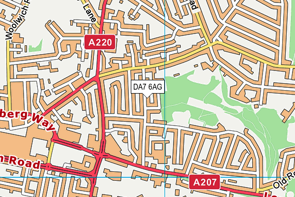 DA7 6AG map - OS VectorMap District (Ordnance Survey)