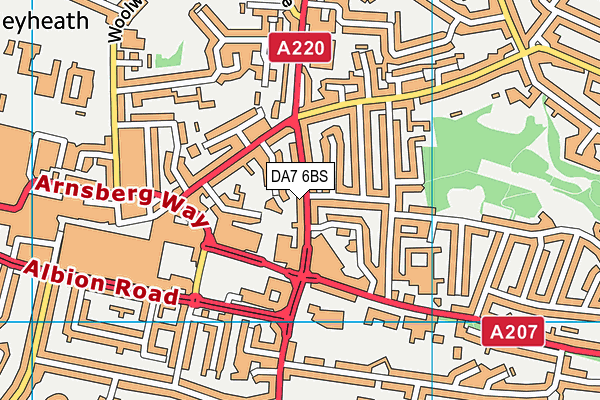 DA7 6BS map - OS VectorMap District (Ordnance Survey)