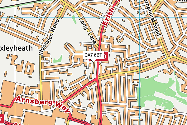 DA7 6BT map - OS VectorMap District (Ordnance Survey)