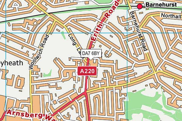 DA7 6BY map - OS VectorMap District (Ordnance Survey)