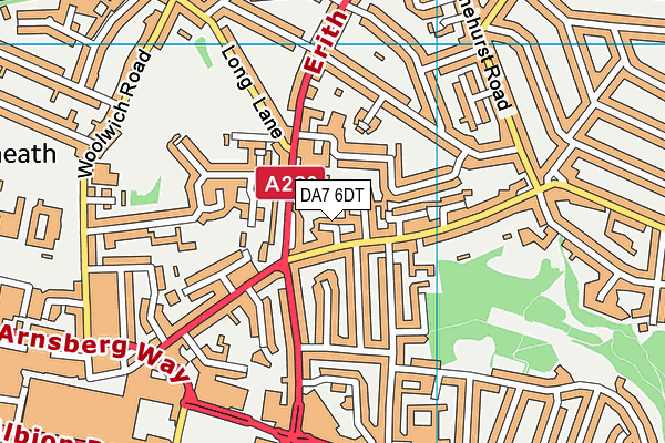 DA7 6DT map - OS VectorMap District (Ordnance Survey)