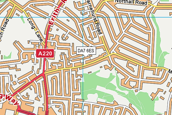 DA7 6ES map - OS VectorMap District (Ordnance Survey)