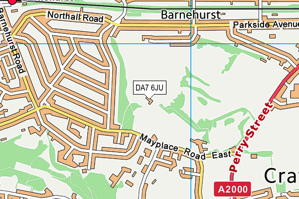 Barnehurst Golf Club map (DA7 6JU) - OS VectorMap District (Ordnance Survey)