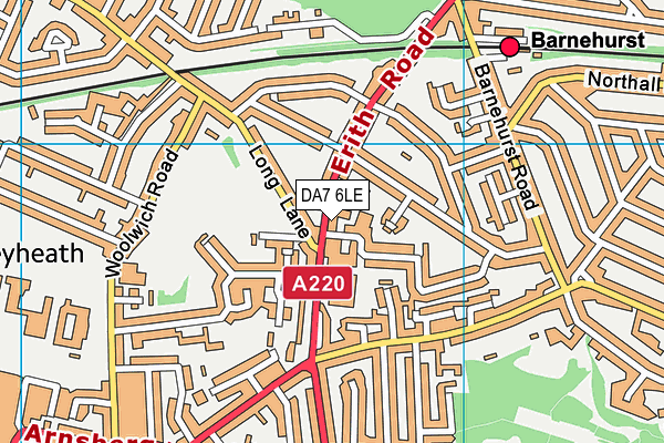 DA7 6LE map - OS VectorMap District (Ordnance Survey)