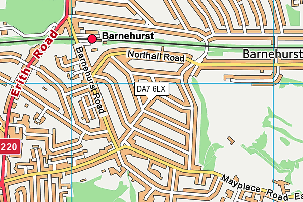 DA7 6LX map - OS VectorMap District (Ordnance Survey)