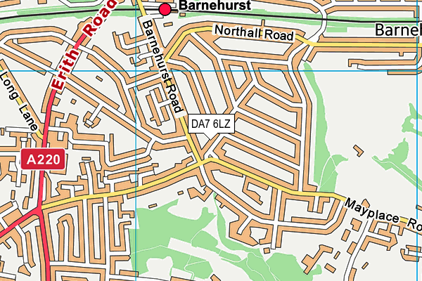 DA7 6LZ map - OS VectorMap District (Ordnance Survey)