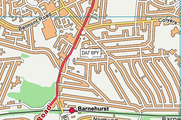 DA7 6PY map - OS VectorMap District (Ordnance Survey)