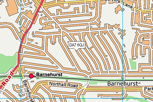 DA7 6QJ map - OS VectorMap District (Ordnance Survey)