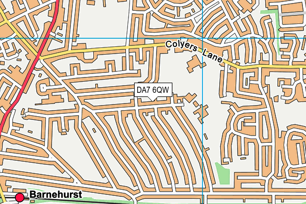 DA7 6QW map - OS VectorMap District (Ordnance Survey)