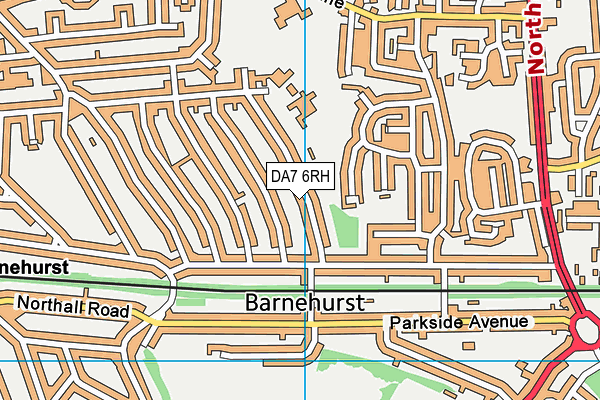 DA7 6RH map - OS VectorMap District (Ordnance Survey)