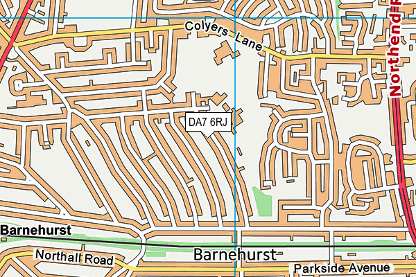 DA7 6RJ map - OS VectorMap District (Ordnance Survey)