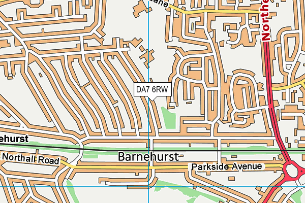 DA7 6RW map - OS VectorMap District (Ordnance Survey)