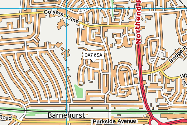 DA7 6SA map - OS VectorMap District (Ordnance Survey)