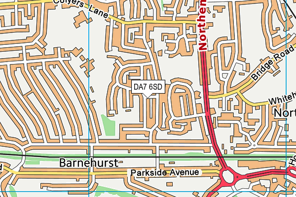 DA7 6SD map - OS VectorMap District (Ordnance Survey)
