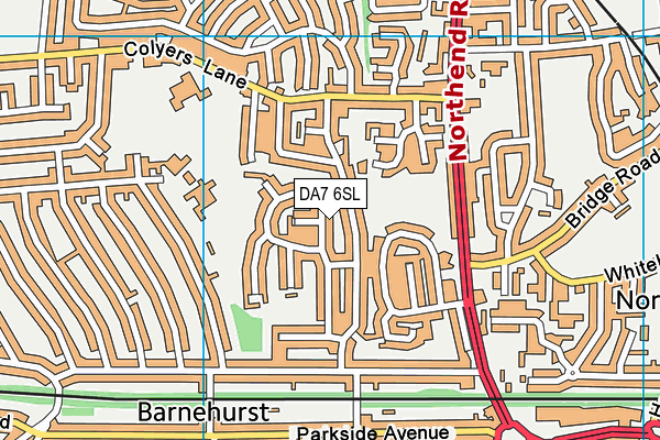 DA7 6SL map - OS VectorMap District (Ordnance Survey)