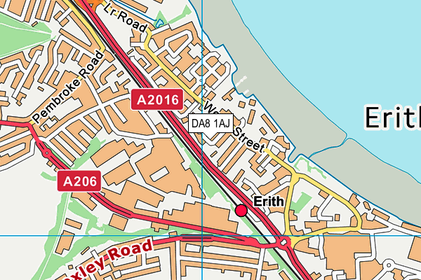 DA8 1AJ map - OS VectorMap District (Ordnance Survey)