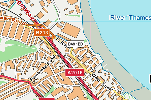 DA8 1BD map - OS VectorMap District (Ordnance Survey)