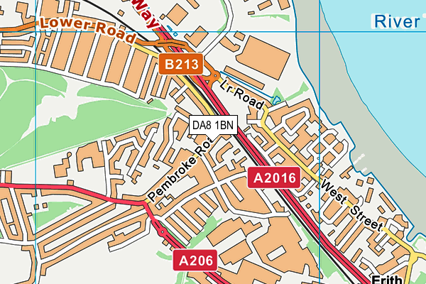 DA8 1BN map - OS VectorMap District (Ordnance Survey)