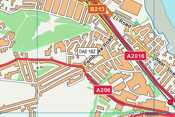 DA8 1BZ map - OS VectorMap District (Ordnance Survey)