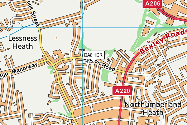 DA8 1DR map - OS VectorMap District (Ordnance Survey)