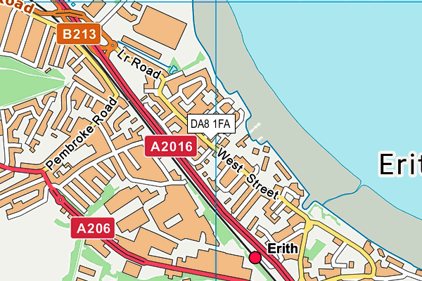 DA8 1FA map - OS VectorMap District (Ordnance Survey)