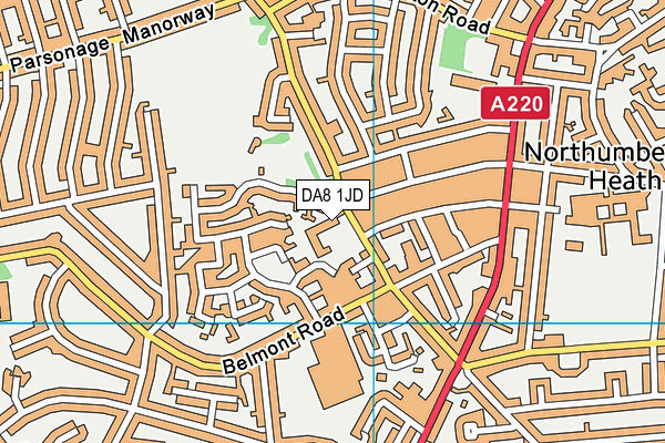 DA8 1JD map - OS VectorMap District (Ordnance Survey)