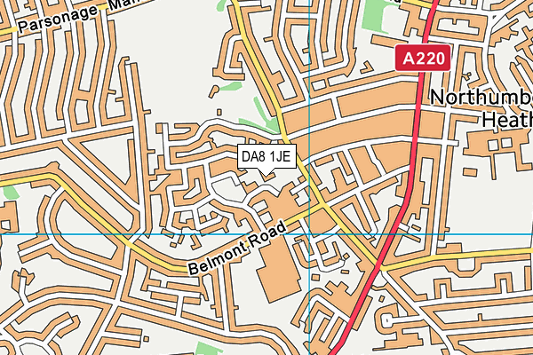 DA8 1JE map - OS VectorMap District (Ordnance Survey)