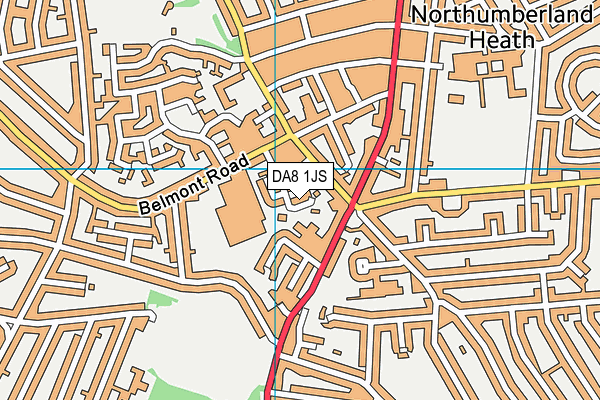 DA8 1JS map - OS VectorMap District (Ordnance Survey)